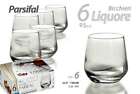 SET 6 BICCHIERI BICCHIERINO FESTE PARTY CHUPITO LIQUORE COGNAC RUM 95CC PARSIFAL