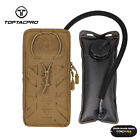 TOPTACPRO Tactical 1L Hydration Pouch Hydration Pack w/ Bladder MOLLE Pouch Camo