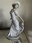 Lladro Nao Porcelain "Elegant Lady" #0764 Figurine Pink Dress/hat 1980 Spain