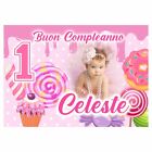 BANNER STRISCIONE COMPLEANNO - Candy Caramelle - PERSONALIZZATO