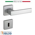 Coppia Maniglia Maniglie Quadra Quadrata per Porte Interne Nero Bianco Cromo Sat