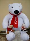 lotto lot  Coca Cola ORSO POLARE GIGANTE Peluche Bear football folletto Trudy  