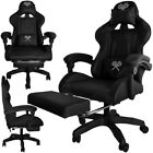 Sedia da gioco Gaming nera, poggiapiedi, regolabile in altezza,150 kg,regolabile