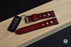 20 mm Cinturino artigianale Rally Racing Leather Watch Strap Band Handmade Italy