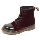 E0006 anfibio bimba girl velvet DR. MARTENS cherry red boot kid