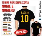 T Shirt NOME E NUMERO STOCK 10 PEZZI maglia sport calcio squadra divisa team