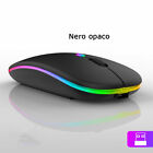 MOUSE Ottico SENZA FILI WIRELESS USB 2.4ghz Batteria interna Ricaricabile LED PC