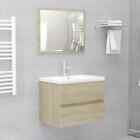 vidaXL Set Mobili da Bagno 2 pz Rovere Sonoma in Legno Multistrato