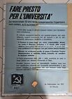 MANIFESTO POLITICO PCI FARE PRESTO PER L UNIVERSITà PARTITO COMUNISTA ITALIANO