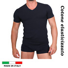 Maglia da uomo in cotone elasticizzato intima scollo collo a V maglietta t-shirt