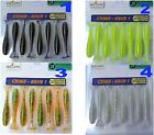 8 artificiali siliconici shad pesca spinning trota black bass lucci esche gomma