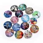 20x Round Glass Mixed Colorful Tree Cameo Cabochon Flat Back 10/12/14/18/20/25mm