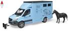 BRUDER MB SPRINTER TRASPORTO ANIMALI CON 1 CAVALLO