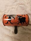 RARE Vintage Halloween Tin Noisemaker Cow Spooky Tree & Cat Jack O Lantern 1920s