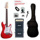 Chitarra Elettrica Stratocaster Rossa Amplificatore Marshall MS-4 Kit Completo