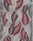 TAPPETO PASSATOIA ANTISCIVOLO JAQUARD LIBERTY FOGLIE ROSSO GRIGIO MADE ITALY