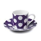 Espresso Cup & Saucer, Polka Dot Coffee Cups, Mix and Match From 4 Colours