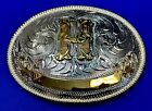 Letter H Initial Western   HUGE NOS Belt Buckle w/ blank award ribbon to engrave