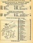 1963 Print Ad of Ruger Bearcat & 44 Magnum Blackhawk Revolver Parts List