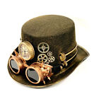 Steampunk Hat Goggles Halloween Fancy Dress Costume Gothic Punk Clocks