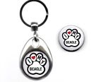 Dog Love Keyring And Badge Swivel Style