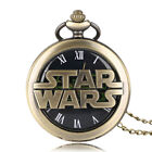 Steampunk Hollow Star War Mens Womens Necklace Chain Quartz Pocket Watch Gift