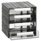 Cassettiera in plastica componibile 4 cassetti trasparenti, 225 x 225 x 225 mm