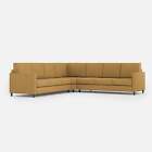 Divano Angolare 7 Posti 281x281x85 cm Karay in Tessuto Ocra