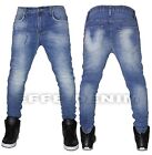 Jeans uomo Denim blu cielo slim pantaloni Tuta elasticizzati nuovo 7M325