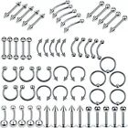 10 Ptz PIERCING ACCIAIO INOX BARBELL BARBETTA BILANCINO ORECCHIO LINGUA UNISEX