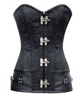 Corset Bustier Serre-Taille Noir Steampunk Gothique Baroque Vintage + String