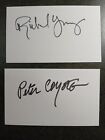 RICHARD YOUNG & PETER COYOTE Hand Signed Autograph 3X5 CARD S - 2 FAMOUS  ACTORS