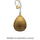 Oriental lampada a sospensione etnica ed esotica in metallo verniciato oro opaco
