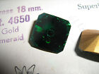 SWAROVSKI ® - 1 Pz  Cabochon Quadrato 4650 -18 mm Emerald Verde Vintage Gold F