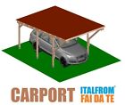 Carport in Legno 5x3 Tettoia Auto Garage Gazebo Copertura Perline e Tegole