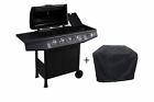 CosmoGrill BBQ Outdoor Gas Barbecue Grill 4+1 With Side Burner, Cover & Storage