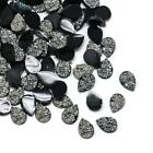 10 Stück Harz Resin 14x10mm Tropfen Schwarz Cabochons Basteln Dekoration - 2374