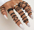 Woman’s Rings 22pc Set Black Adjustable Fashion Boho