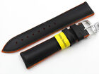 Cinturino Silicone Unisex Nero e Arancione Misura Ansa 22mm Sport Watch Band