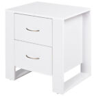 HOMCOM Comodino con 2 Cassetti Stile Moderno in Legno 48x39x54cm Bianco