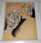 Disegno ACCONCIATURA Drawing vintage Hairstyles COQUEREL Makeup look Figurino 4