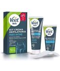 Veet Men Kit Depilazione Intima per Pelli Sensibili Crema Depilatoria Uomo Parti