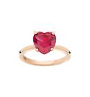 Anello Dodo 100% Amore DAB1006_100AM_0009R Oro Rosa 9 kt Rubino Cuore Ring 12 14