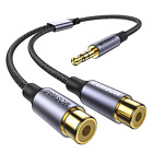 Cavo Adattatore Da 3,5Mm a RCA,2 Jack per Cuffie RCA Femmina a Cavo Audio Stereo