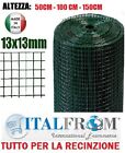 25mt Rete Metallica Plastificata Elettrosaldata13X13 Recinzione Gabbie Conigli