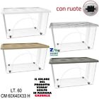 BOX STORAGE BAULE CONTENITORE DUNE CM 60X40X33 H - LT. 60 CON RUOTE COPERCHIO