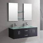 MOBILE BAGNO ICE -ARREDO BAGNO 151 CM DOPPIO LAVABO RUBINETTI INCLUSI  nero lacc