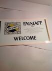 Vintage Beer Sign FALSTAFF BEER "Welcome" Sign  Transfer 10 X 5 Inches NOS