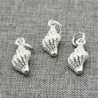 5pcs of 925 Sterling Silver Shiny Conch Charms for Sea Shell Ocean Bracelet