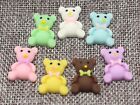 25 Mixed Color Flatback Resin Cute Bear Cabochons 22X18mm DIY Embellishments